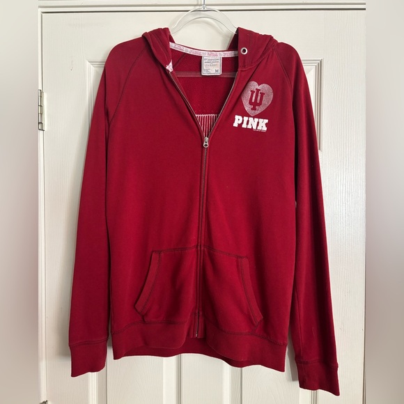 Victoria's Secret Red and White Sequin Indiana University Zip Up Jacket - Picture 2 of 4
